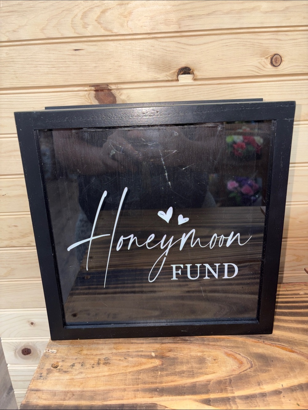 Black "Honeymoon Fund" Shadow Box Frame